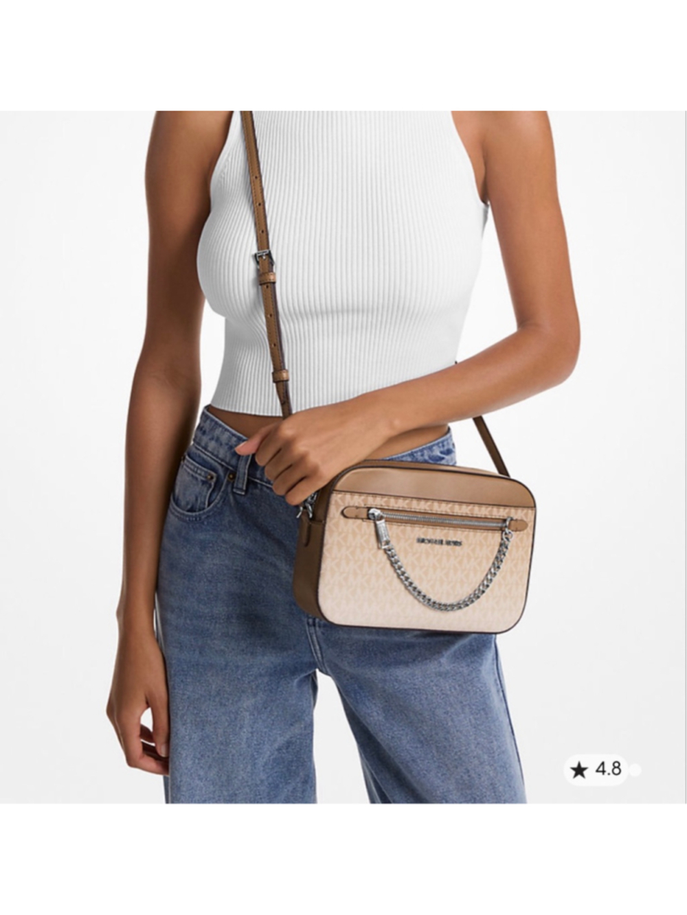 Michael Kors Jet Set Large Ombré Logo Crossbody Chain Bag NWT - Picture 2 of 14